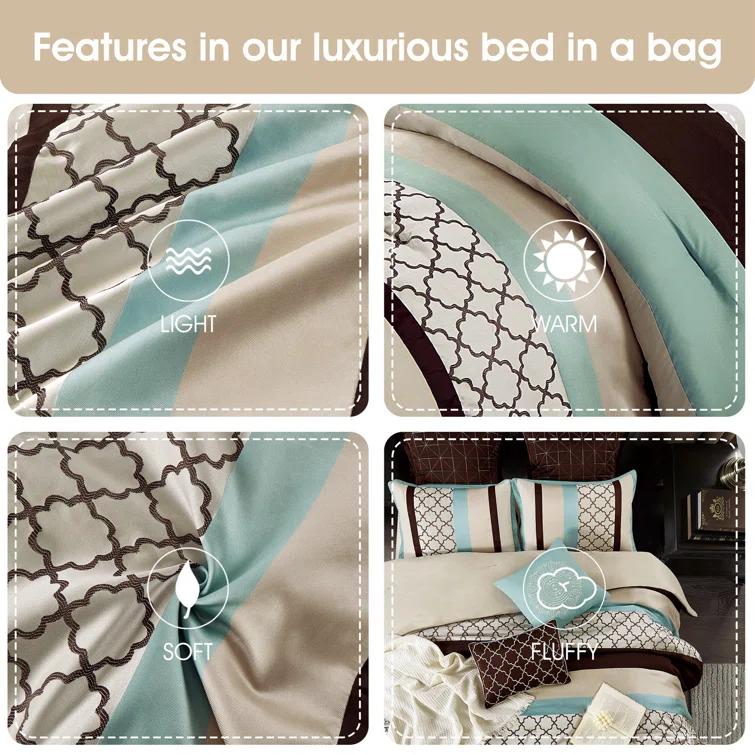 Avalon Microfiber Modern & Contemporary 8 Piece Comforter Set