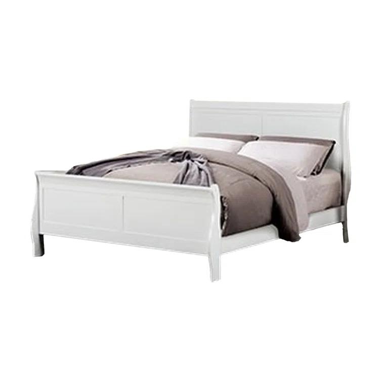 Ryla Bed, Sleigh Panel Headboard, Classic Solid Wood