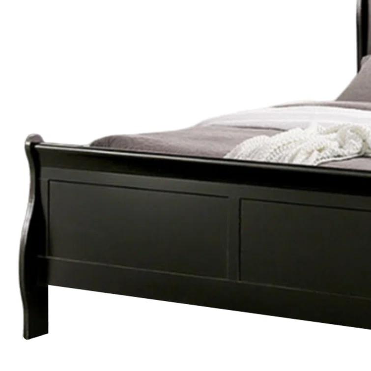 Ryla Bed, Sleigh Panel Headboard, Classic Solid Wood