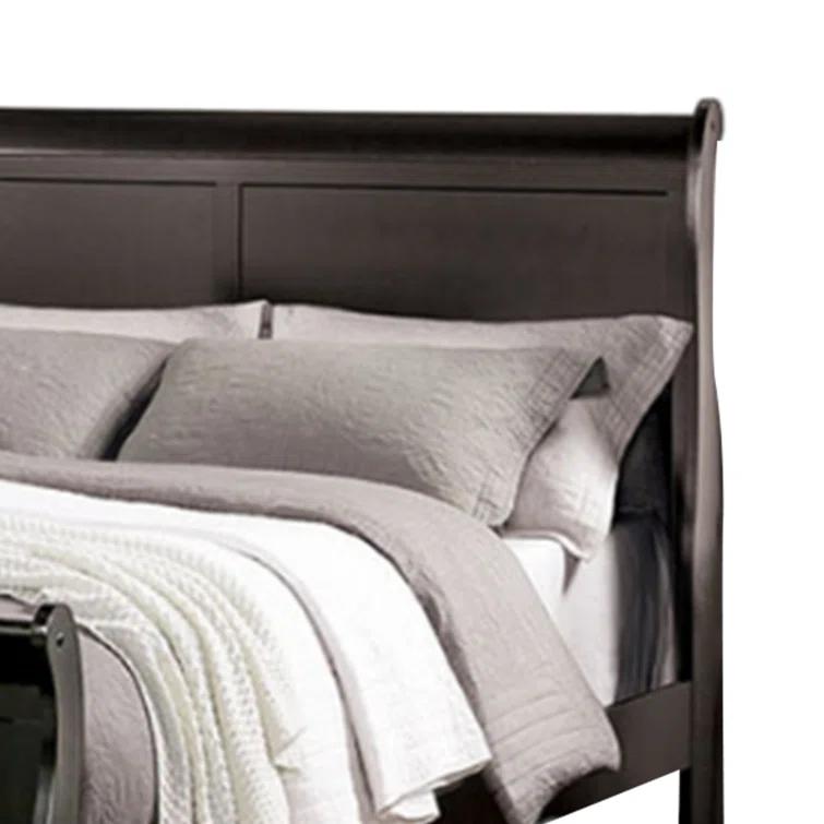 Ryla Bed, Sleigh Panel Headboard, Classic Solid Wood