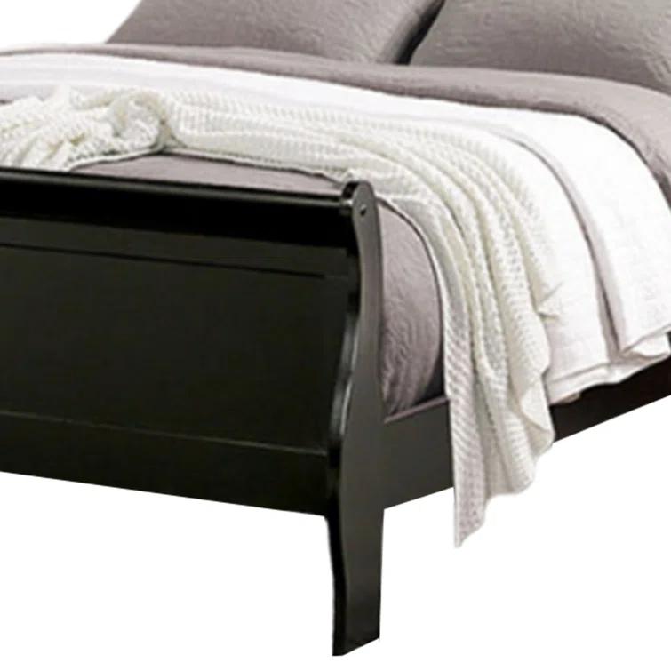 Ryla Bed, Sleigh Panel Headboard, Classic Solid Wood