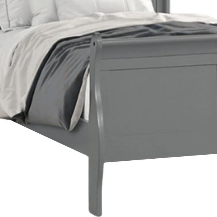 Ryla Bed, Sleigh Panel Headboard, Classic Solid Wood