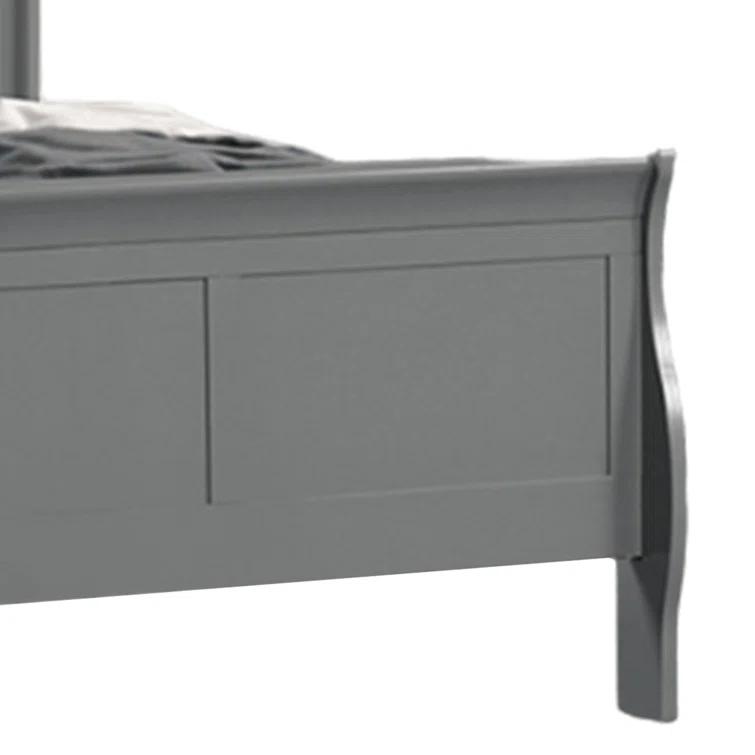 Ryla Bed, Sleigh Panel Headboard, Classic Solid Wood