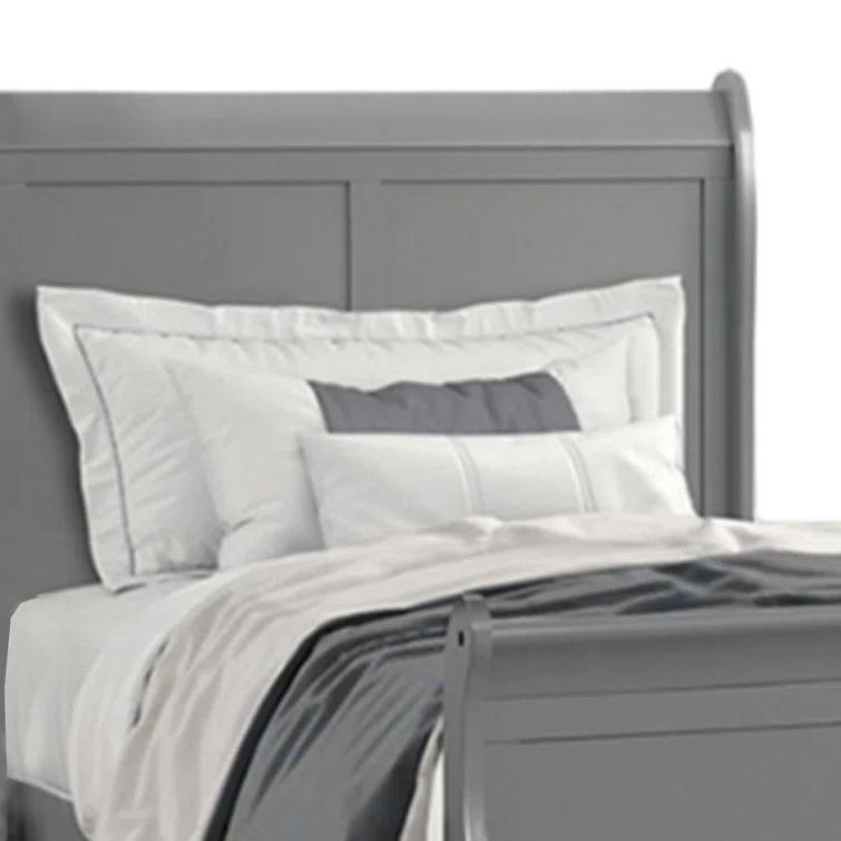 Ryla Bed, Sleigh Panel Headboard, Classic Solid Wood