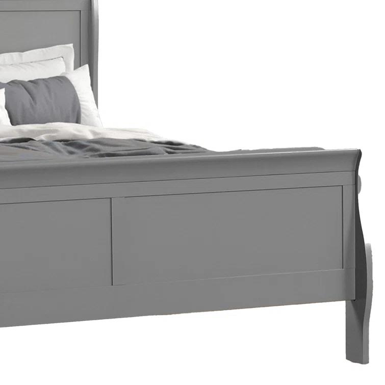 Ryla Bed, Sleigh Panel Headboard, Classic Solid Wood