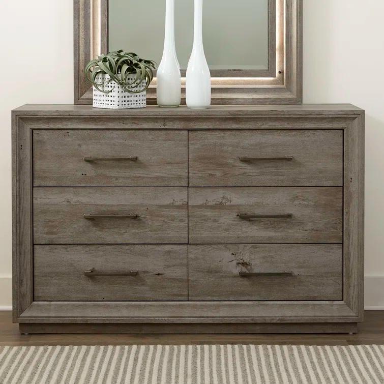 Kemondre Panel Bed, Dresser & Mirror Set