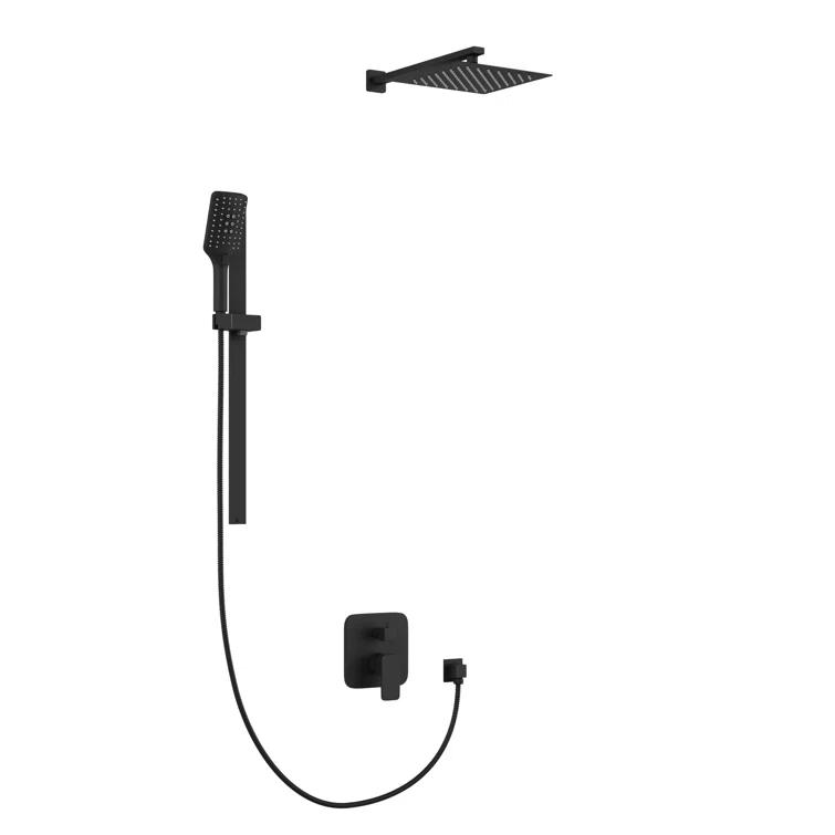 Pulse Showerspas Resort 10-in Rain Showerhead Combo Shower System with Adjustable Handshower Slide Bar and Pressure Balanced Mixing Valve 3008-MB-1.8GPM