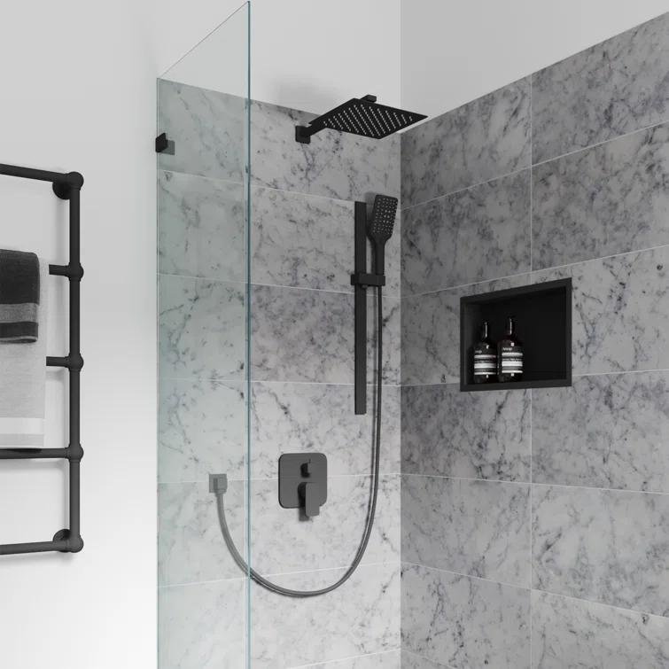 Pulse Showerspas Resort 10-in Rain Showerhead Combo Shower System with Adjustable Handshower Slide Bar and Pressure Balanced Mixing Valve 3008-MB-1.8GPM
