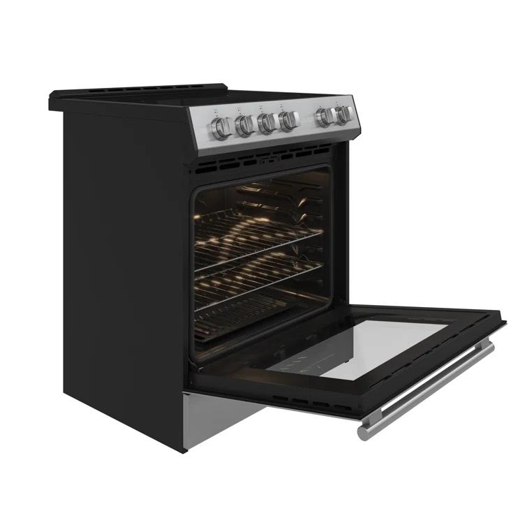 Leonardo Espresso 30-inch Slide-In Electric Range in Stainless-Steel, Black or White, 4 Elements, 7,100 Watts, 5.0 cu.ft. Oven with Convection Fan