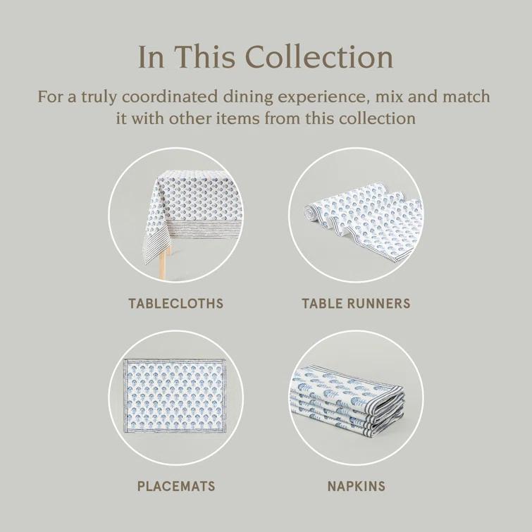 over&back Hand-Blocked Printed Cotton Table Runner