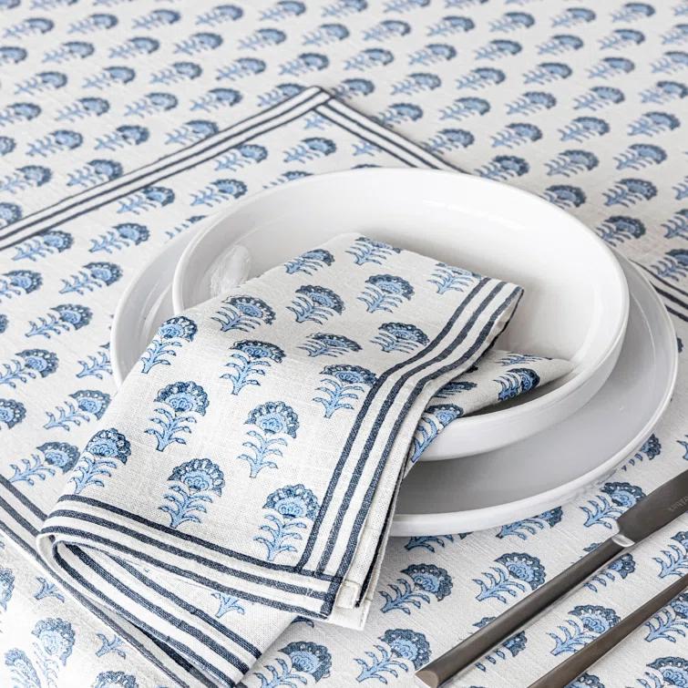 over&back Hand-Blocked Printed Cotton Table Runner