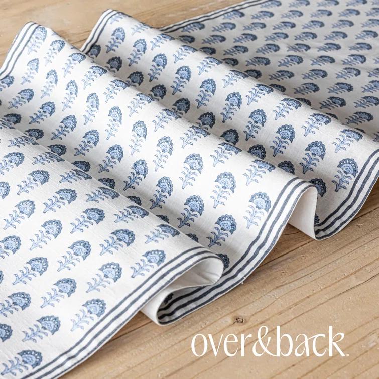over&back Hand-Blocked Printed Cotton Table Runner
