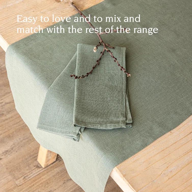 over&back Washed 100% Linen Table Runner - Machine Washable