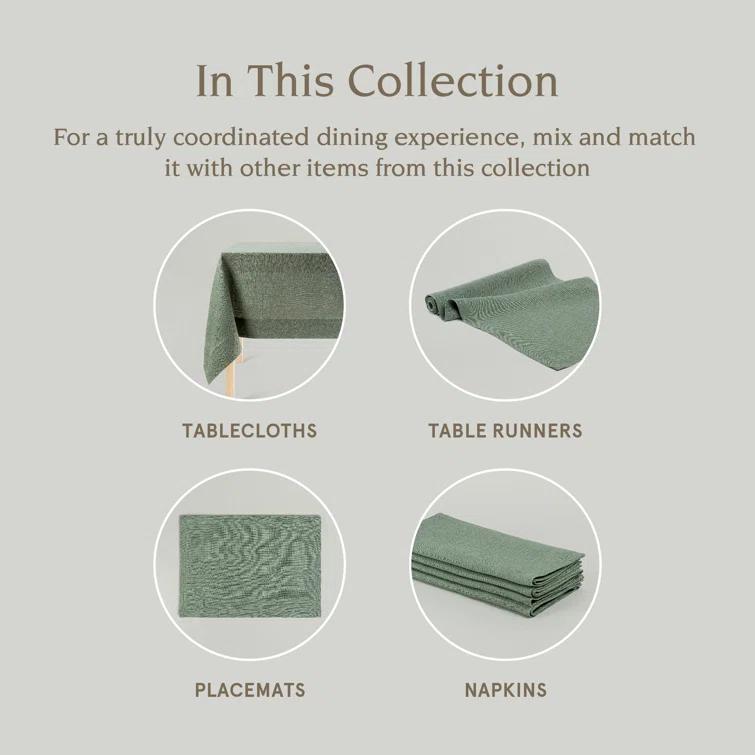 over&back Washed 100% Linen Table Runner - Machine Washable