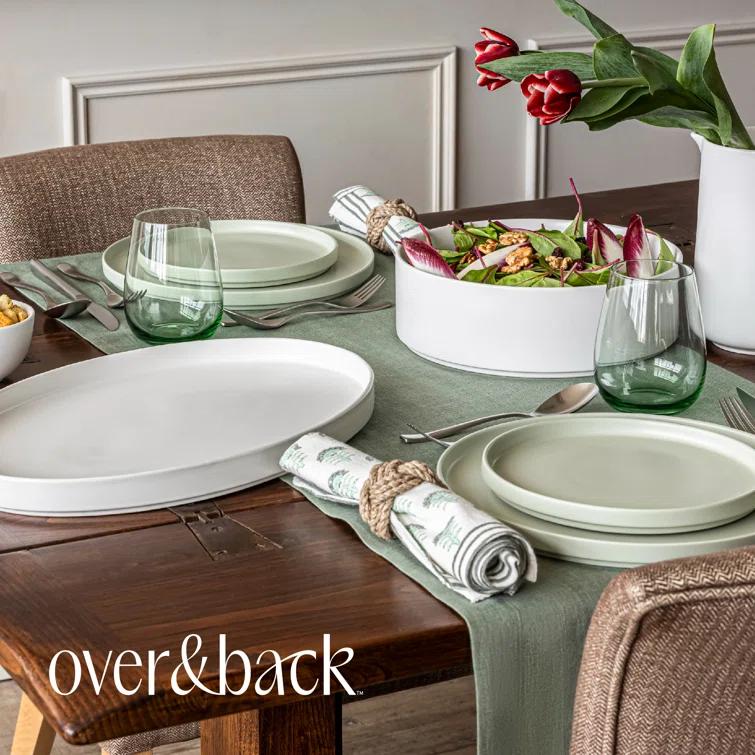 over&back Washed 100% Linen Table Runner - Machine Washable