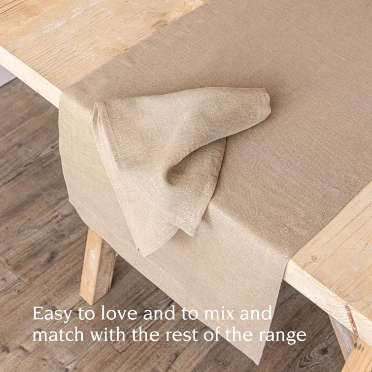 over&back Washed 100% Linen Table Runner - Machine Washable