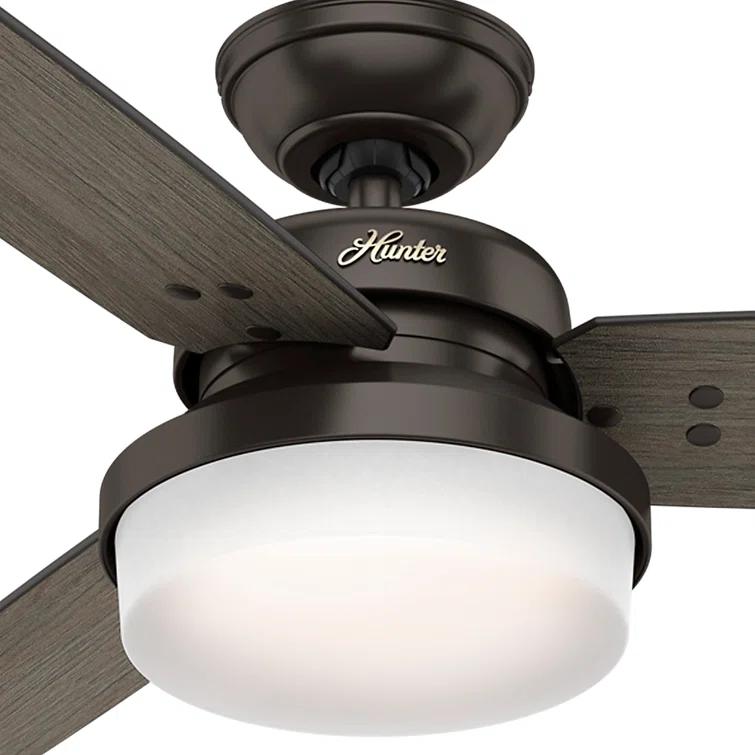 Hunter Fan 52" Sentinel 3 -Blade Standard Ceiling Fan with Remote Control and Light Kit Included