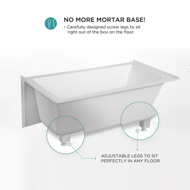 Acrylic Soaking Bathtub with Integral Apron Front - 60" x 32"