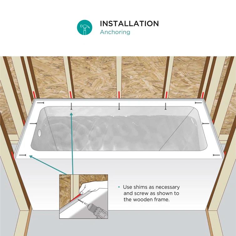 Acrylic Soaking Bathtub with Integral Apron Front - 60" x 32"