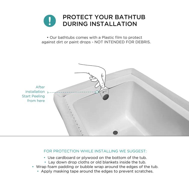 Apron Soaking Acrylic Bathtub