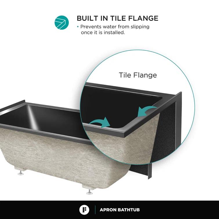 Apron Soaking Acrylic Bathtub