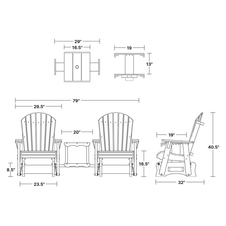 Heritage Double Rock-A-Tee Glider Set