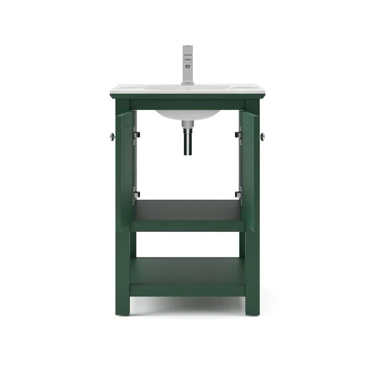 Manchester 24" Freestanding Single Sink Bathroom Vanity with Integrated Sink (Faucet Not Included)