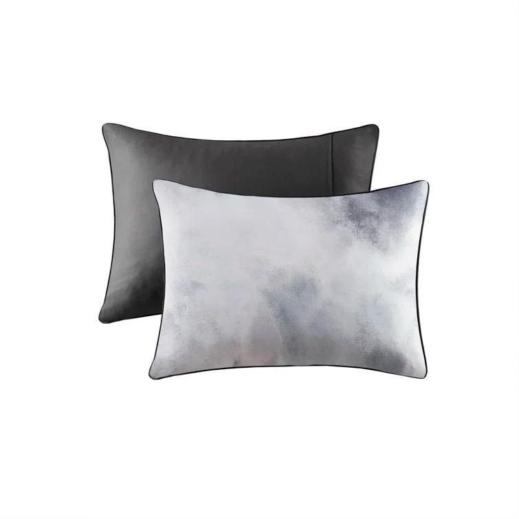 Cassiopeia Watercolor Tie Dye Printed Comforter Set with Throw Pillow