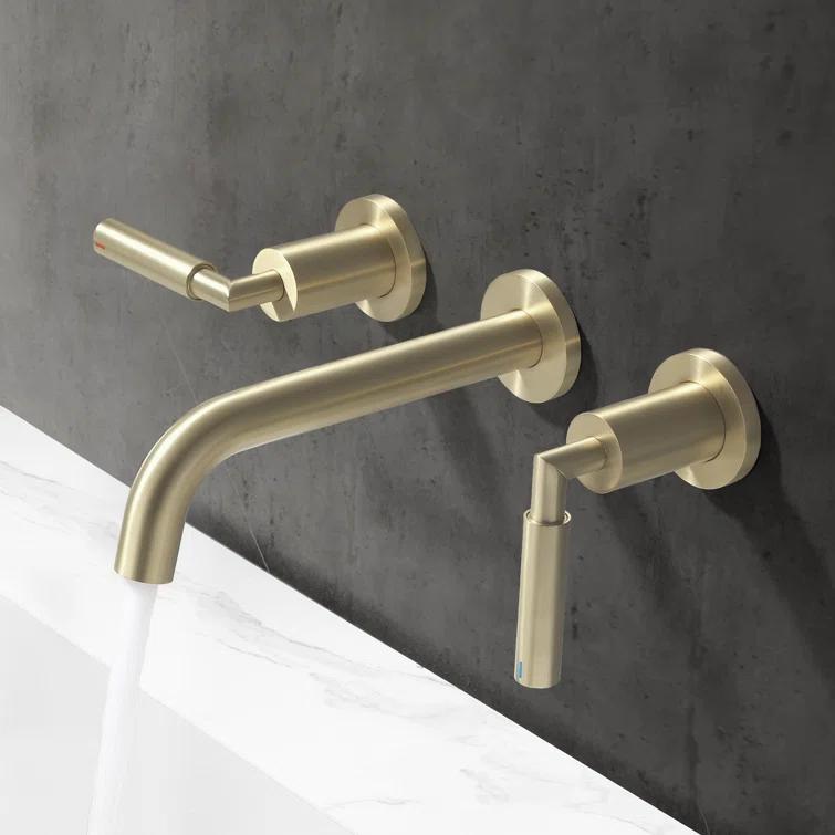 10.08" Widespread Bathroom Faucet 3 Hole, 2-handle Bathroom Sink Faucet with Drain Assembly