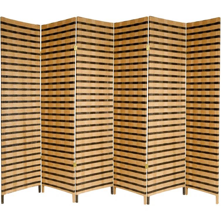 Oriental Furniture 6 ft. Tall Two Tone Natural Fiber Room Divider