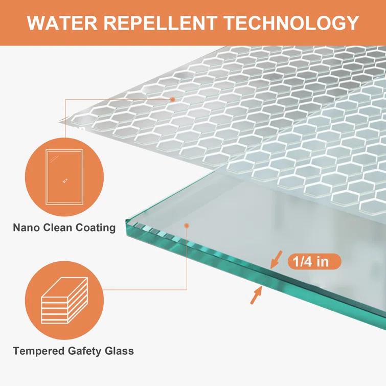 30 in.W x 72 in.H Bifold Frameless Glass Shower Door 1/4 in. Fold Glass Pivot Swing Shower Door