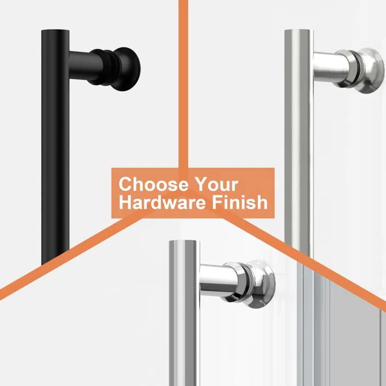 30 in.W x 72 in.H Bifold Frameless Glass Shower Door 1/4 in. Fold Glass Pivot Swing Shower Door