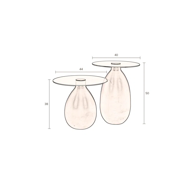 Dutchbone Selene Glass Top End Table Set