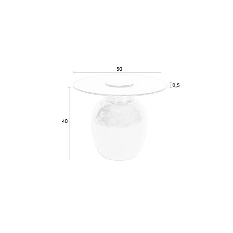 Small Smoked Glass and Gold Cylindrical Side Table
