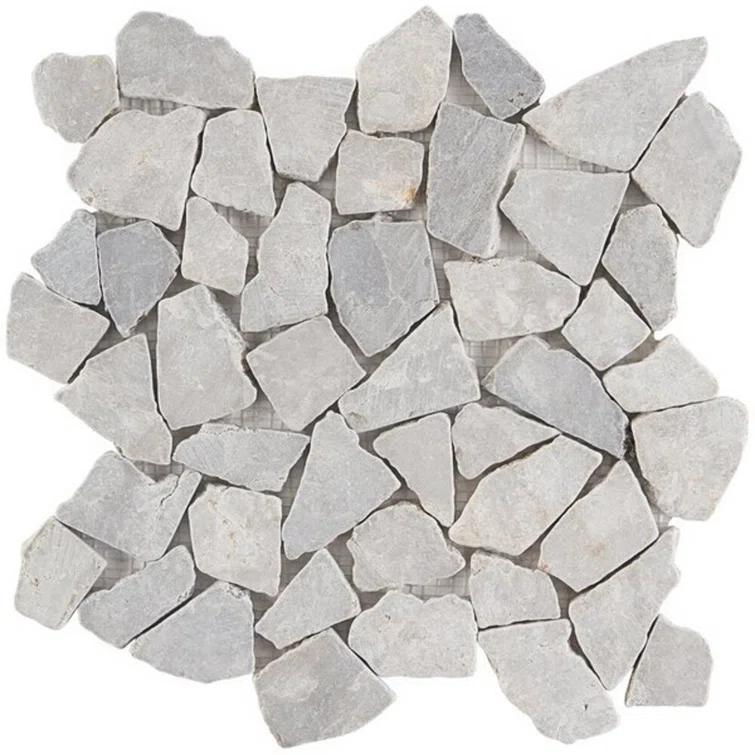 Picturesque Tumbled 11.81 in. x 11.81 in. Gray Floor and Wall Mosaic (0.97 sq. ft. / Sheet)