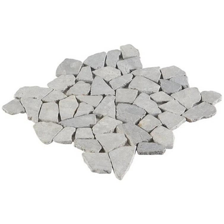Picturesque Tumbled 11.81 in. x 11.81 in. Gray Floor and Wall Mosaic (0.97 sq. ft. / Sheet)