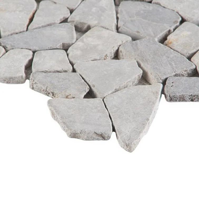 Picturesque Tumbled 11.81 in. x 11.81 in. Gray Floor and Wall Mosaic (0.97 sq. ft. / Sheet)