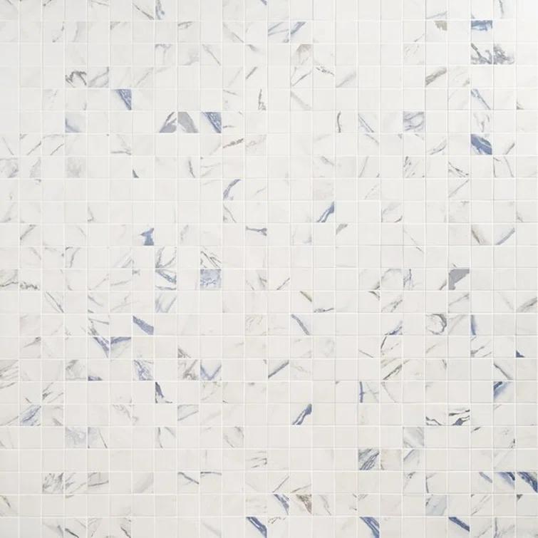 Calacatta Indigo 2" x 2" Porcelain Grid Mosaic Wall & Floor Tile