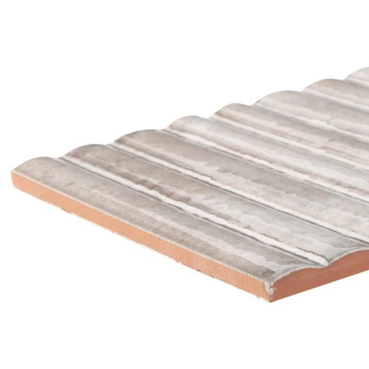 Canu 5.9 In. x 11.81 In. Polished Fluted Ceramic Subway Wall Tile (9.68 Sq. Ft. / Case)