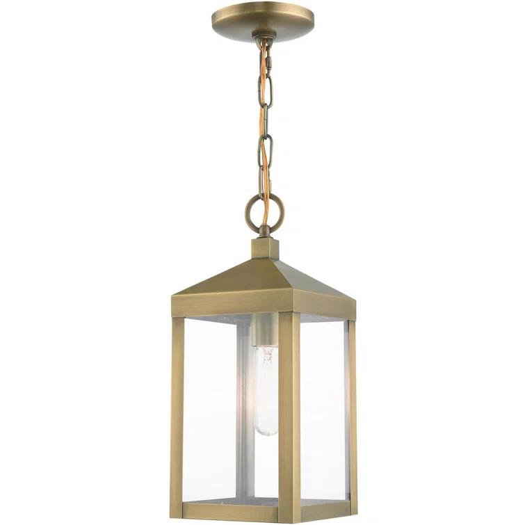 6.25in Satin Post Top Lantern Outdoor Light with Clear Glass Shade