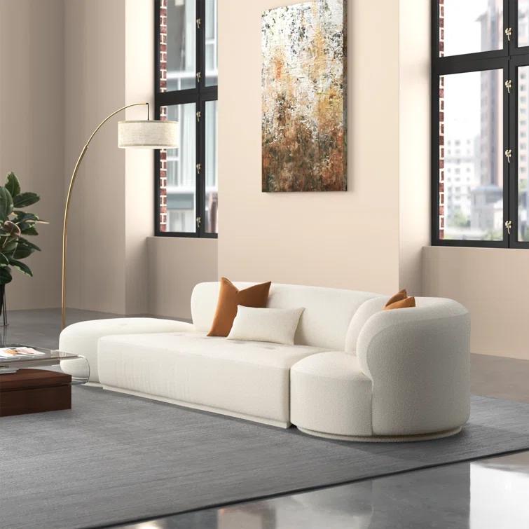 TOV Furniture Fickle Boucle 3-Piece Chaise Modular Sofa