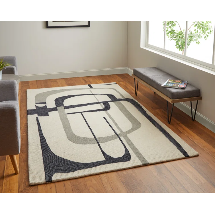 Nobu Architectural Mid-Century Modern Area Rug