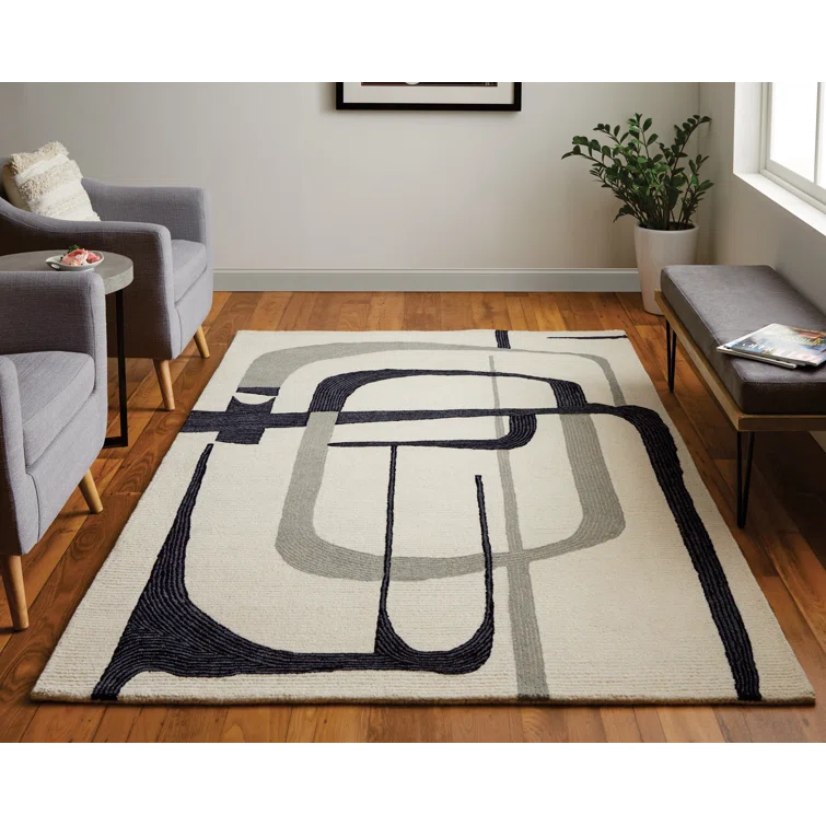 Nobu Architectural Mid-Century Modern Area Rug