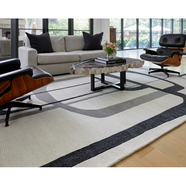 Nobu Architectural Mid-Century Modern Area Rug