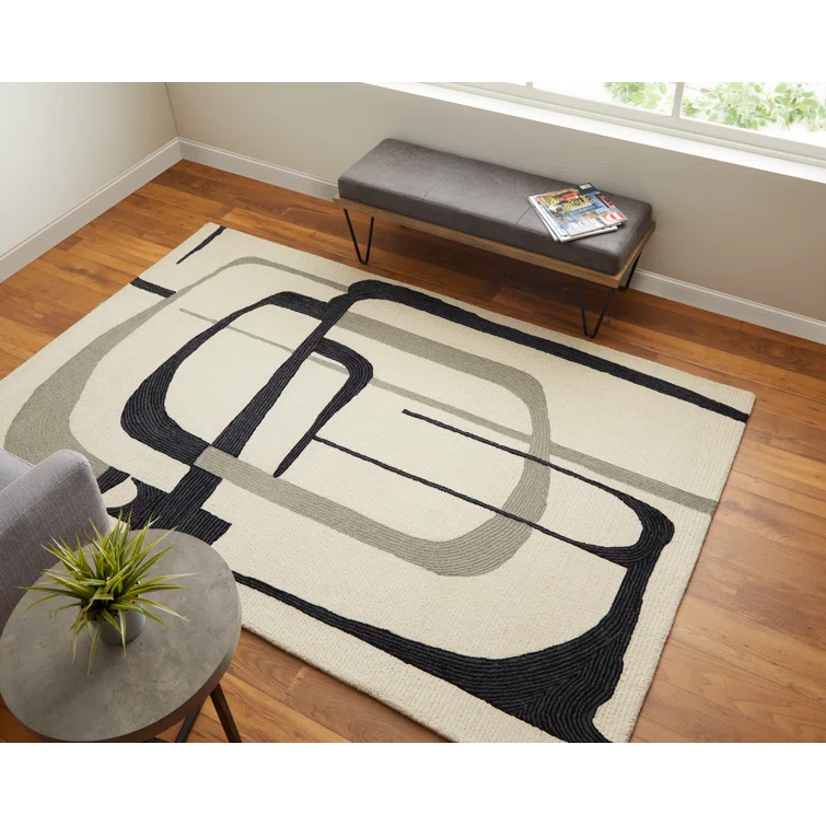 Nobu Architectural Mid-Century Modern Area Rug