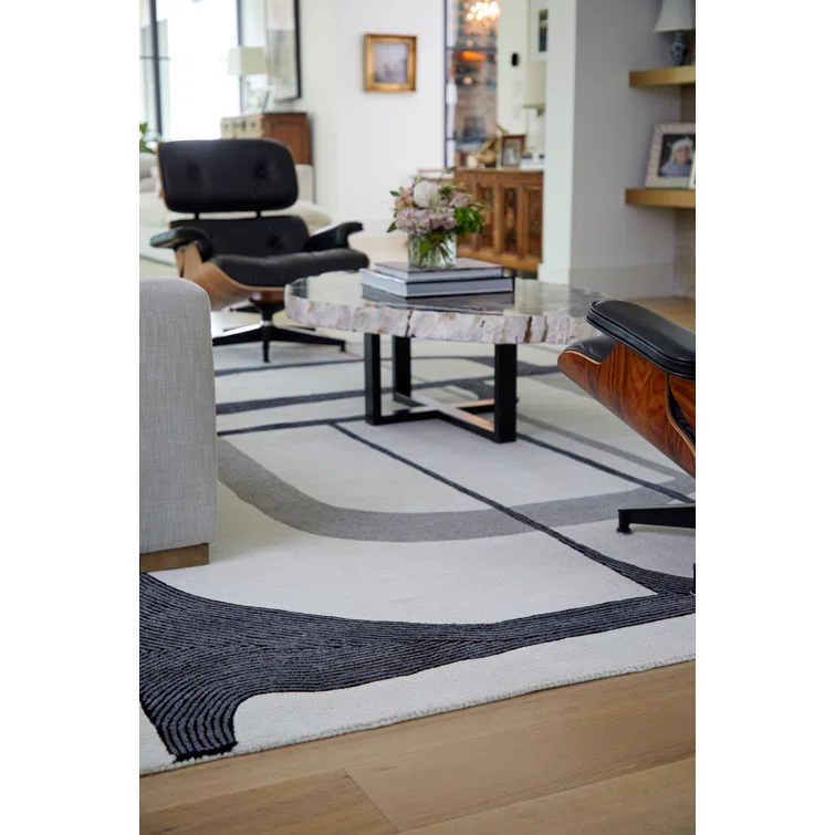 Nobu Architectural Mid-Century Modern Area Rug