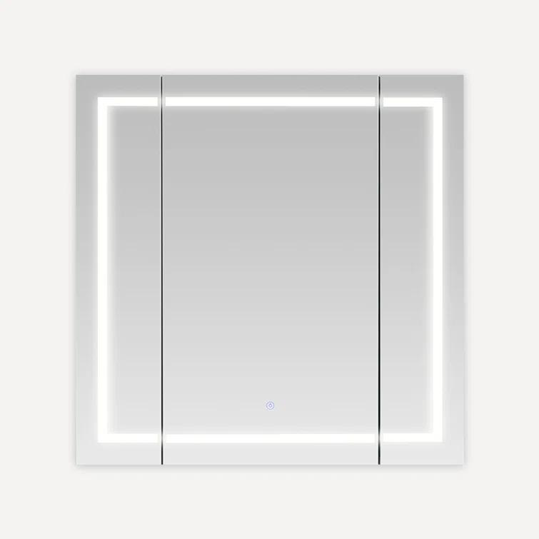AQUADOM R3-3636E Royale Medicine Cabinet with Electrical Outlets, Defogger, Adjustable LED 3X Magnifying Mirror.