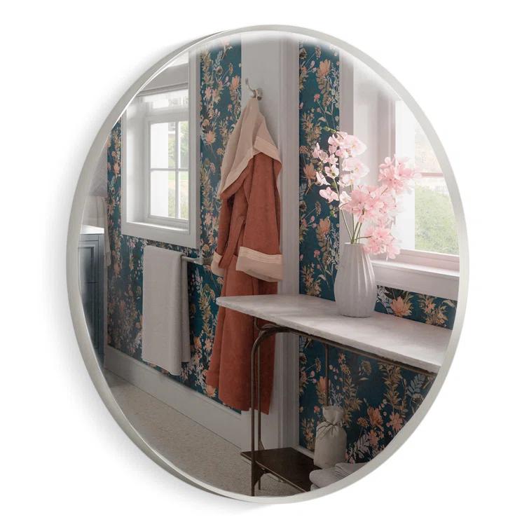 Essential Round Wall Mirror, Bathroom/Vanity Mirror with Frame