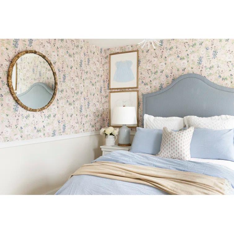 Round Gold Antique Wood Bathroom Mirror