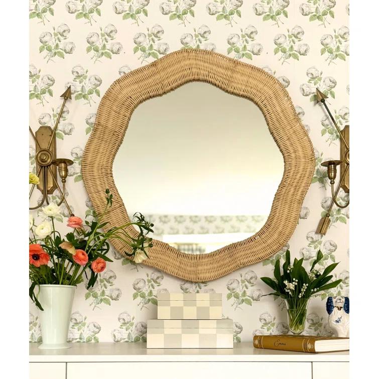 Erin Gates Scalloped Linden Round Wall Mirror